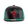 Gorro Jockey snapback mitchell and ness chicago bulls visera plana pu negro verde