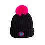 Gorro beanie de lana spitfire pompom negro pink