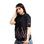 Polera manga corta mujer spitfire 360° con llamas negro