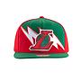 Gorro Jockey snapback mitchell and ness angeles lakers visera plana rojo verde