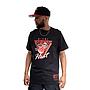 Polera de manga corta premium mitchell and ness miami heat negra classic